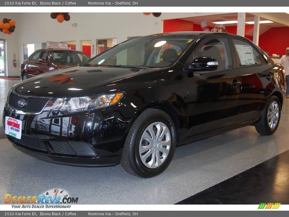 2010 Kia Forte EX Ebony Black / Coffee Photo #2