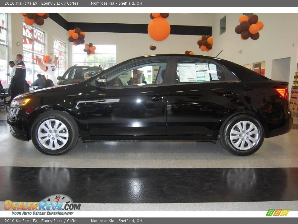 2010 Kia Forte EX Ebony Black / Coffee Photo #3