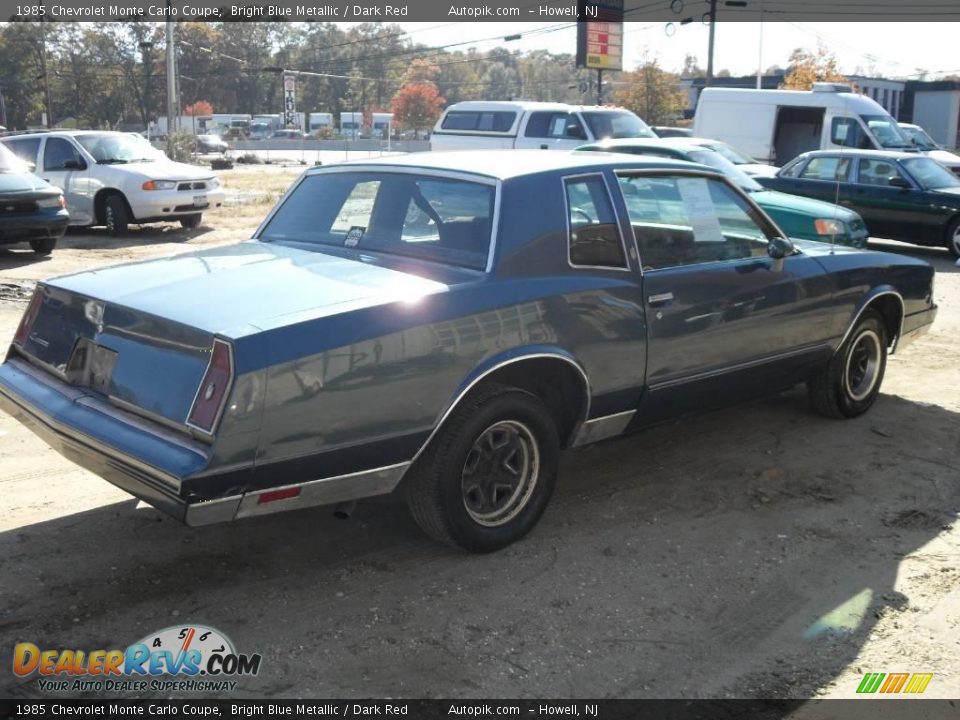 1985 Chevrolet Monte Carlo Coupe Bright Blue Metallic / Dark Red Photo #5