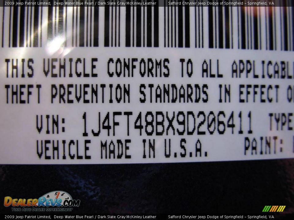 2009 Jeep Patriot Limited Deep Water Blue Pearl / Dark Slate Gray McKinley Leather Photo #29