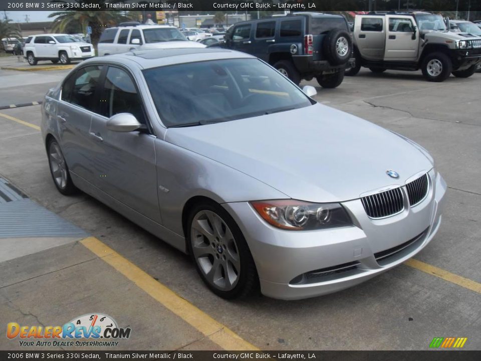 2006 BMW 3 Series 330i Sedan Titanium Silver Metallic / Black Photo #6