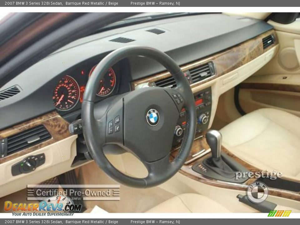 2007 BMW 3 Series 328i Sedan Barrique Red Metallic / Beige Photo #3