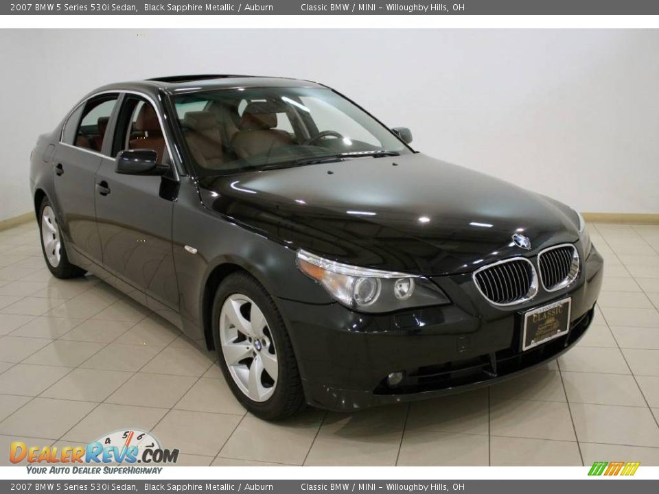 2007 BMW 5 Series 530i Sedan Black Sapphire Metallic / Auburn Photo #1
