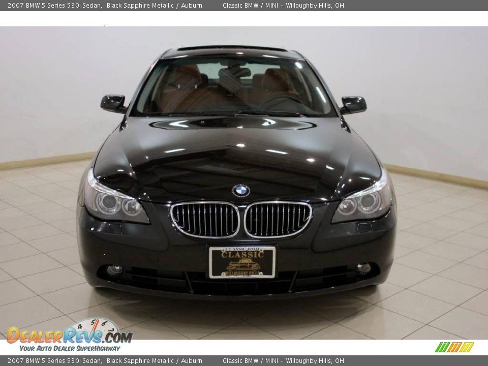 2007 BMW 5 Series 530i Sedan Black Sapphire Metallic / Auburn Photo #2