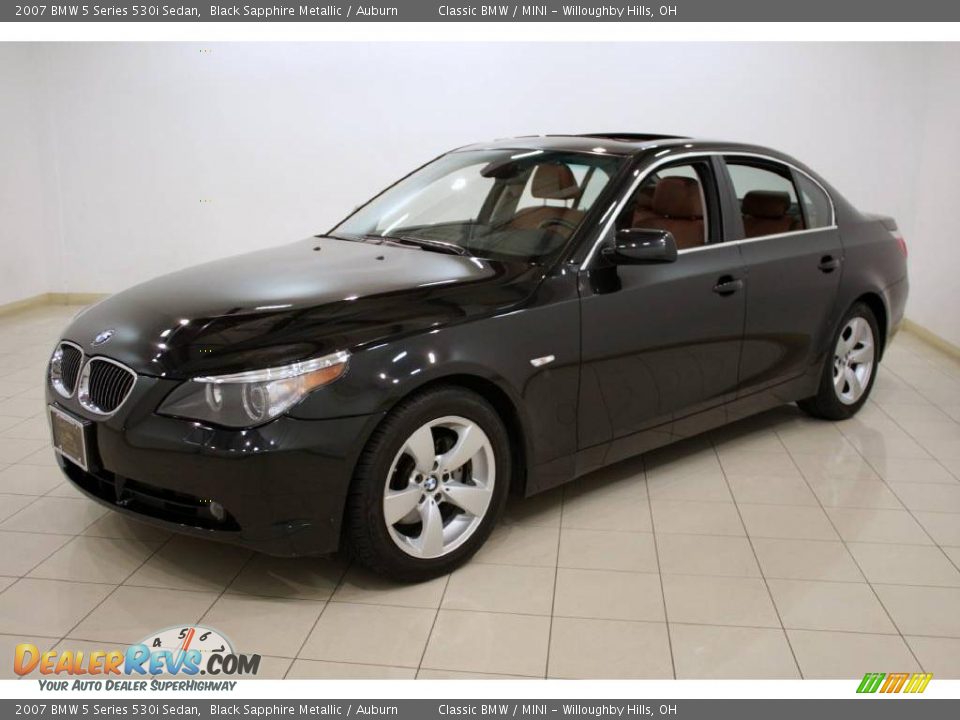 2007 BMW 5 Series 530i Sedan Black Sapphire Metallic / Auburn Photo #3