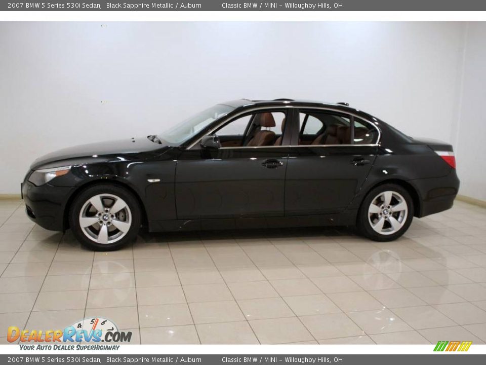 2007 BMW 5 Series 530i Sedan Black Sapphire Metallic / Auburn Photo #4