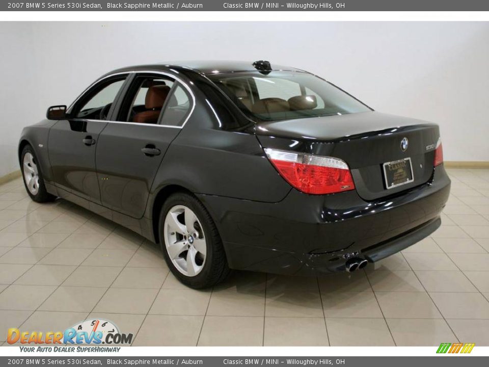 2007 BMW 5 Series 530i Sedan Black Sapphire Metallic / Auburn Photo #5