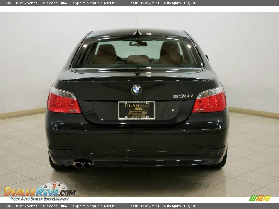 2007 BMW 5 Series 530i Sedan Black Sapphire Metallic / Auburn Photo #6