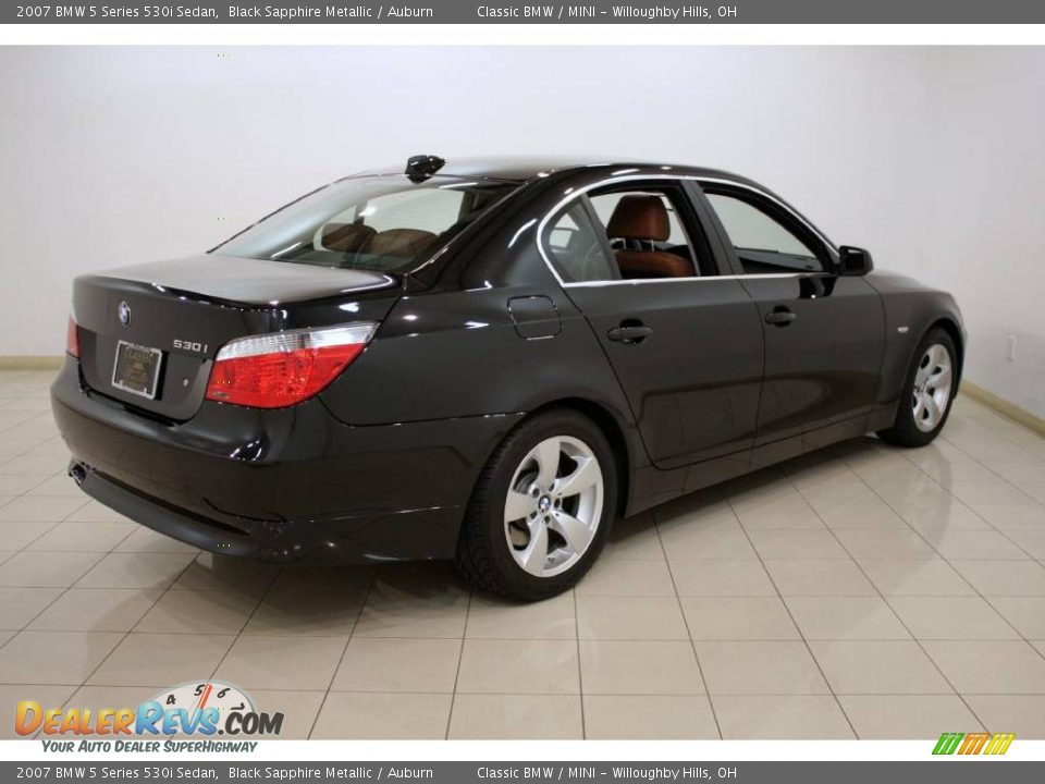 2007 BMW 5 Series 530i Sedan Black Sapphire Metallic / Auburn Photo #7