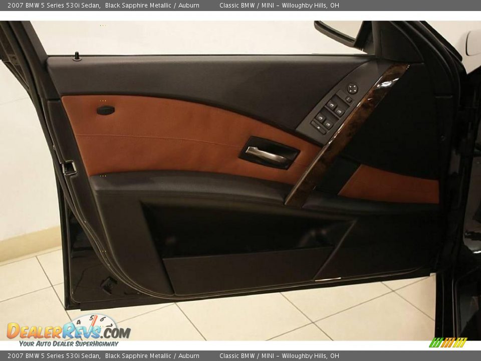 2007 BMW 5 Series 530i Sedan Black Sapphire Metallic / Auburn Photo #8