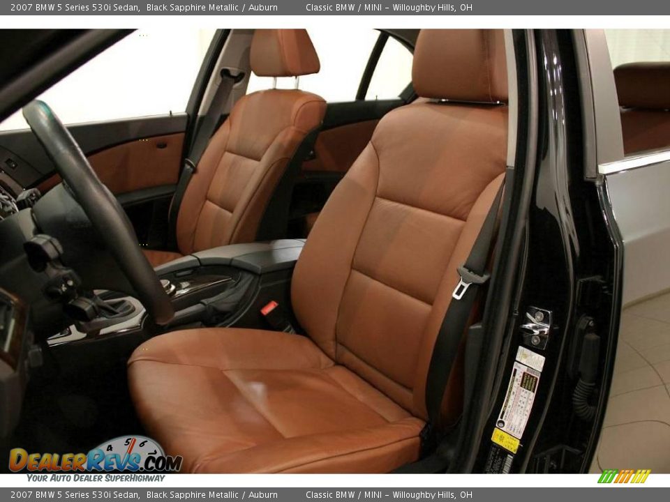 2007 BMW 5 Series 530i Sedan Black Sapphire Metallic / Auburn Photo #12