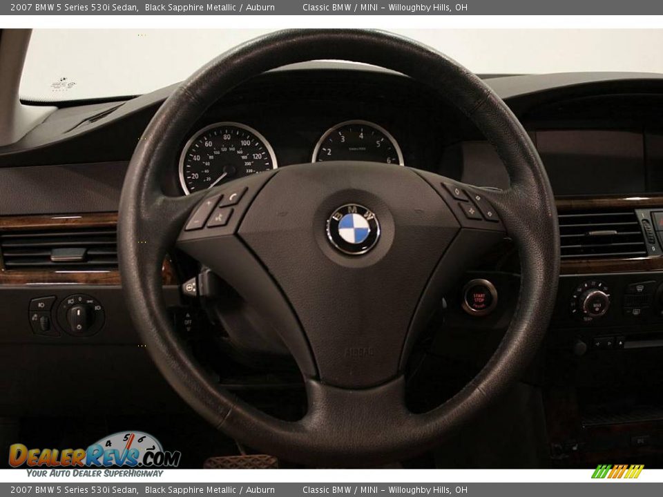 2007 BMW 5 Series 530i Sedan Black Sapphire Metallic / Auburn Photo #13