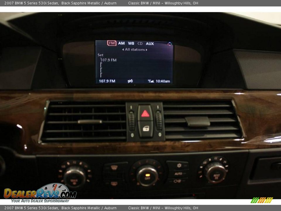 2007 BMW 5 Series 530i Sedan Black Sapphire Metallic / Auburn Photo #17