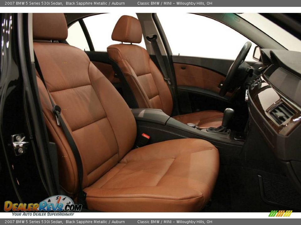 2007 BMW 5 Series 530i Sedan Black Sapphire Metallic / Auburn Photo #21