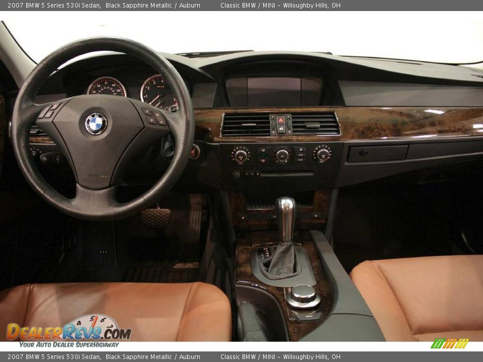 2007 BMW 5 Series 530i Sedan Black Sapphire Metallic / Auburn Photo #24