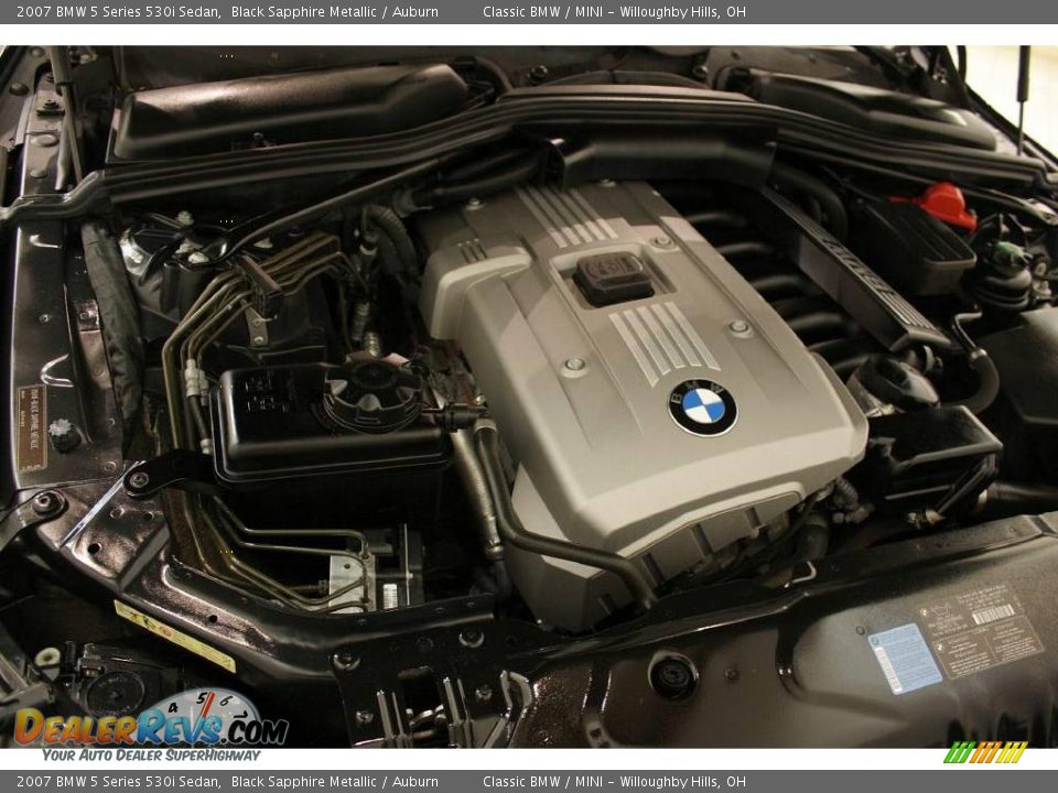 2007 BMW 5 Series 530i Sedan Black Sapphire Metallic / Auburn Photo #26