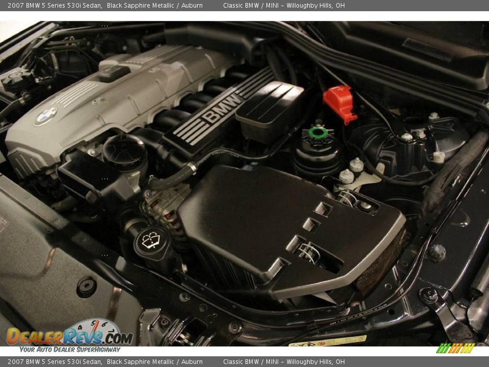 2007 BMW 5 Series 530i Sedan Black Sapphire Metallic / Auburn Photo #27