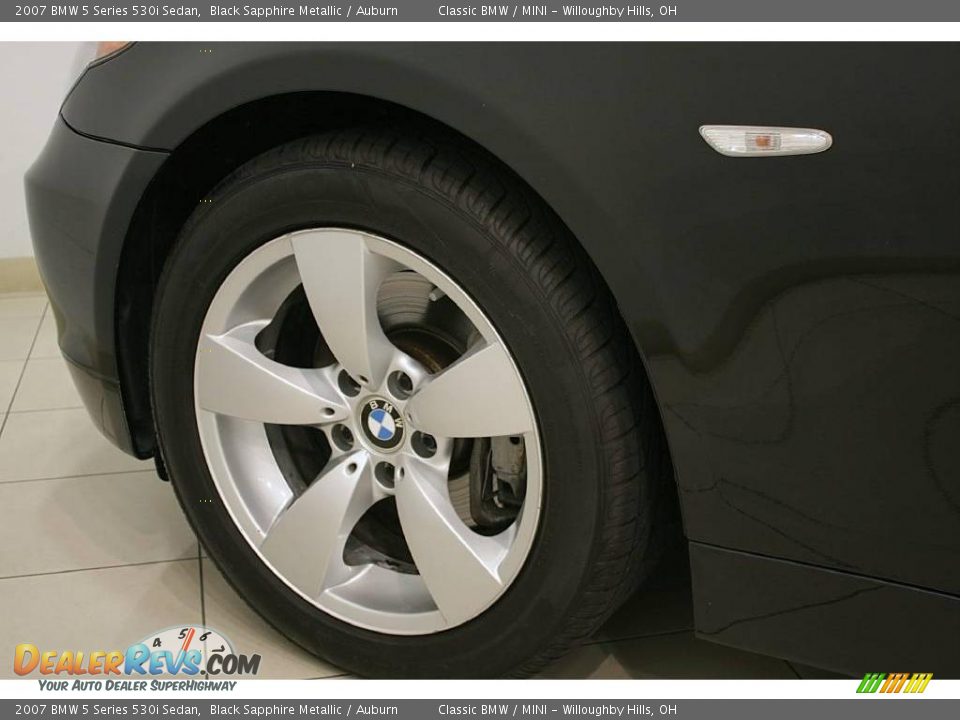 2007 BMW 5 Series 530i Sedan Black Sapphire Metallic / Auburn Photo #28