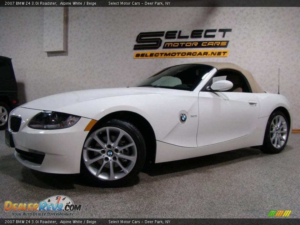 2007 BMW Z4 3.0i Roadster Alpine White / Beige Photo #1
