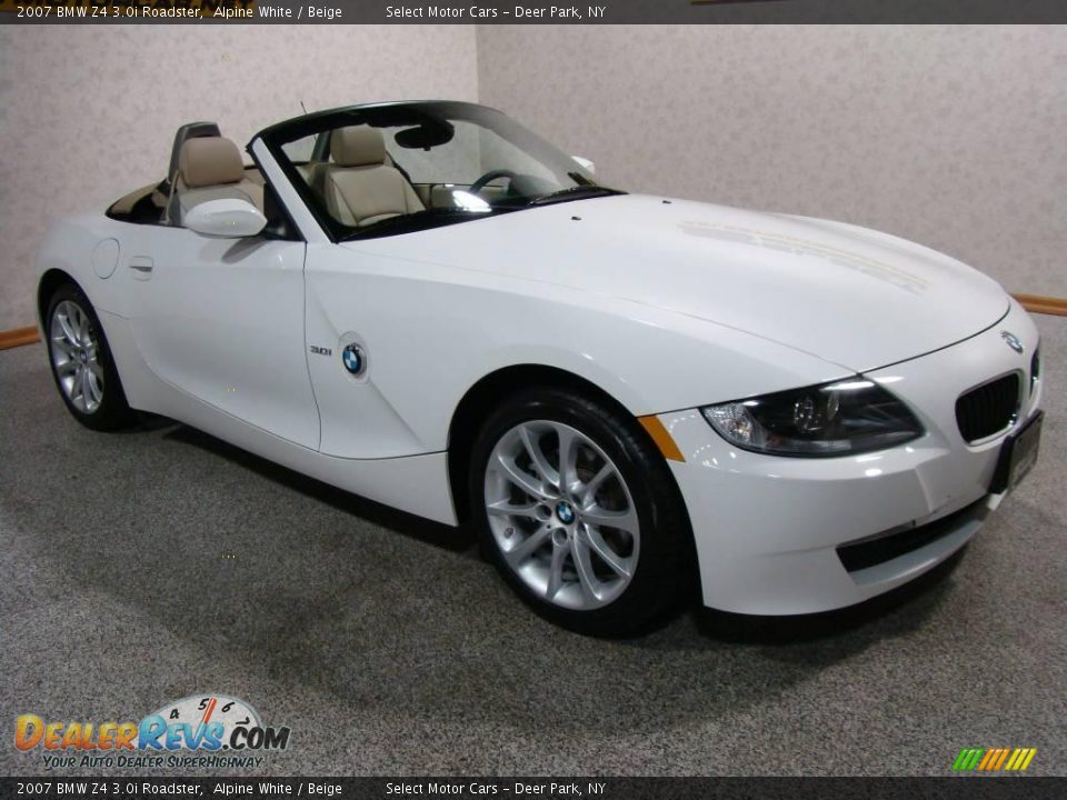 2007 BMW Z4 3.0i Roadster Alpine White / Beige Photo #3