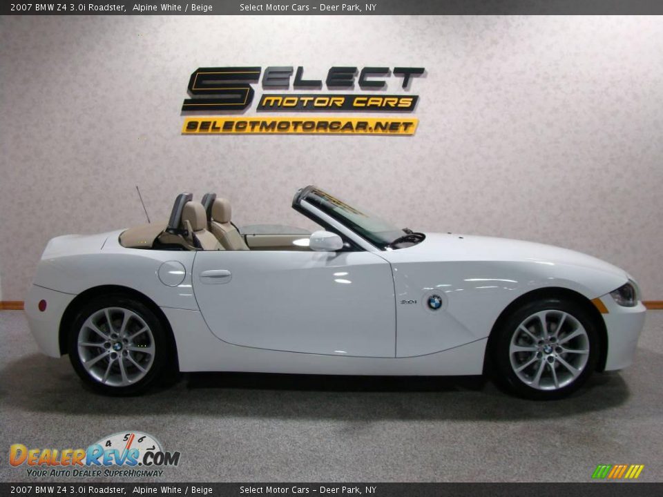 2007 BMW Z4 3.0i Roadster Alpine White / Beige Photo #4