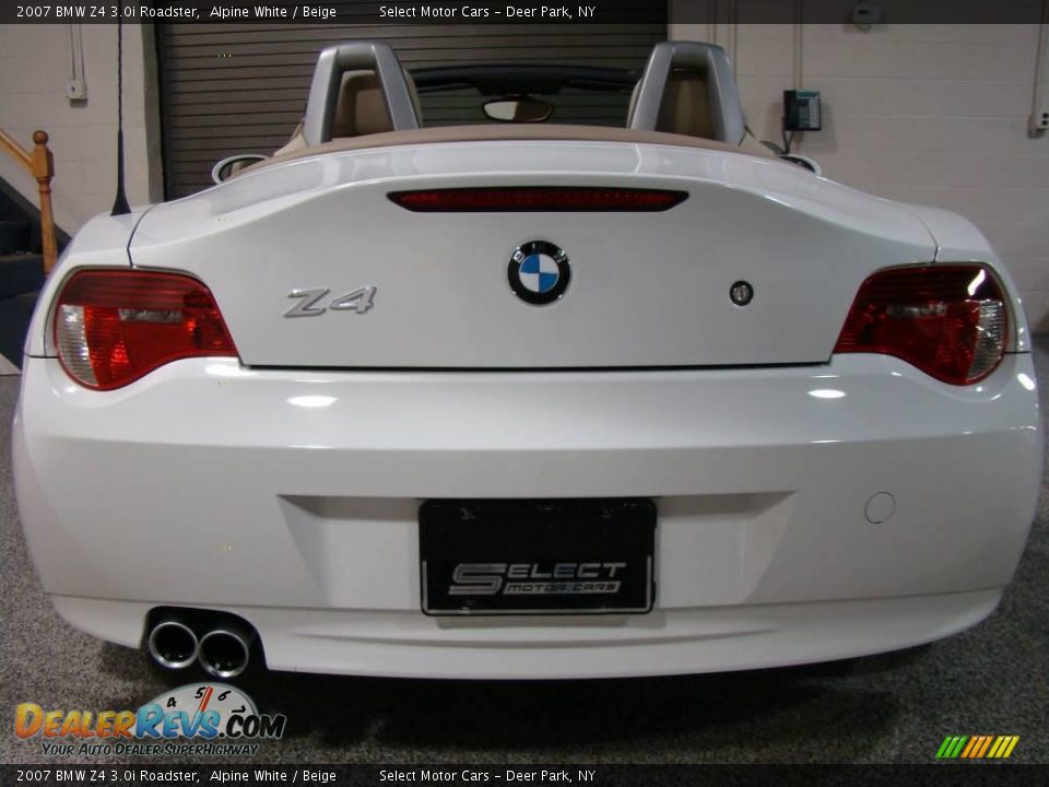 2007 BMW Z4 3.0i Roadster Alpine White / Beige Photo #5