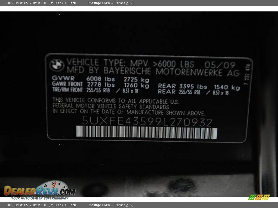 2009 BMW X5 xDrive30i Jet Black / Black Photo #6