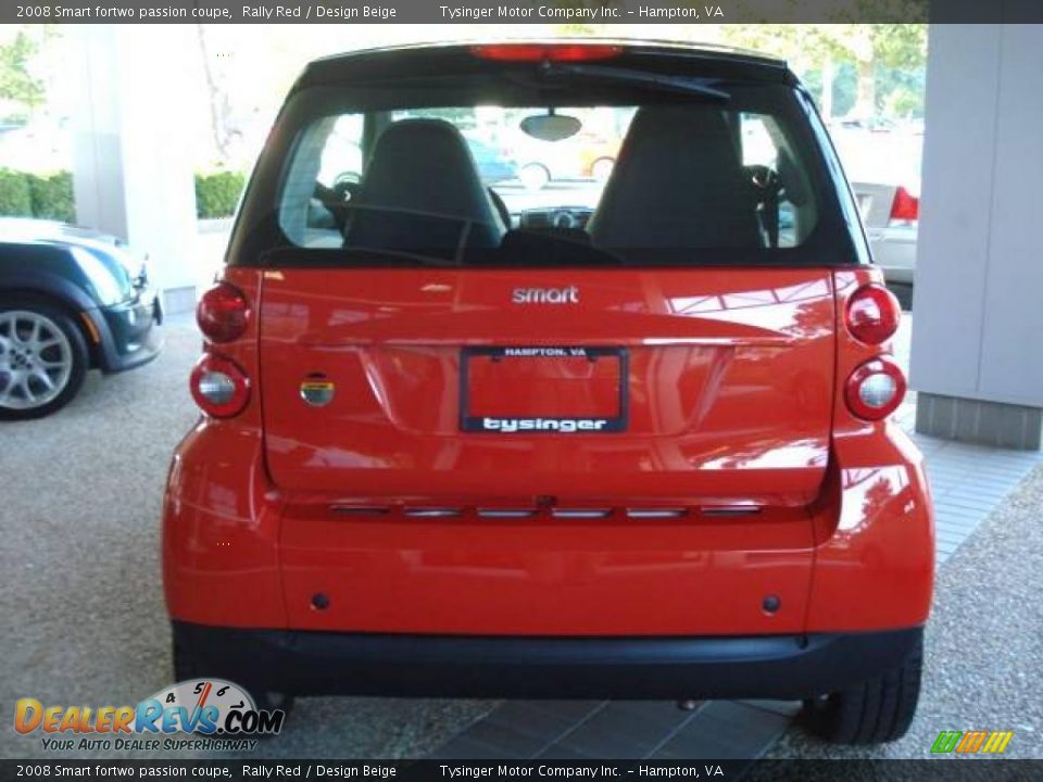 2008 Smart fortwo passion coupe Rally Red / Design Beige Photo #4