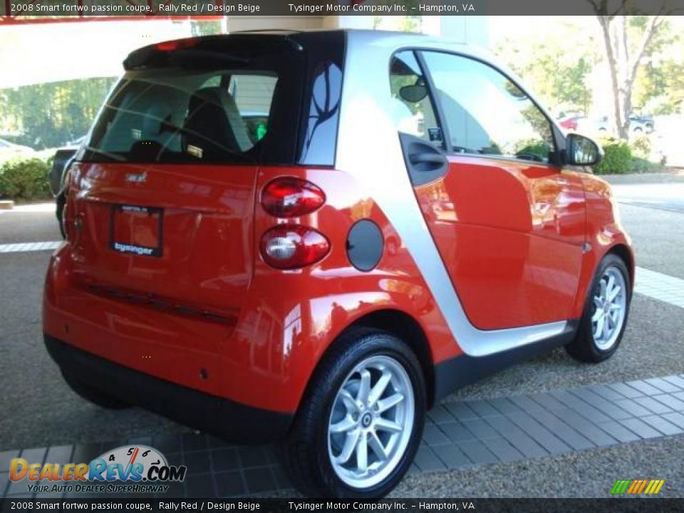 2008 Smart fortwo passion coupe Rally Red / Design Beige Photo #5