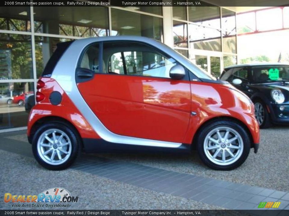 2008 Smart fortwo passion coupe Rally Red / Design Beige Photo #6