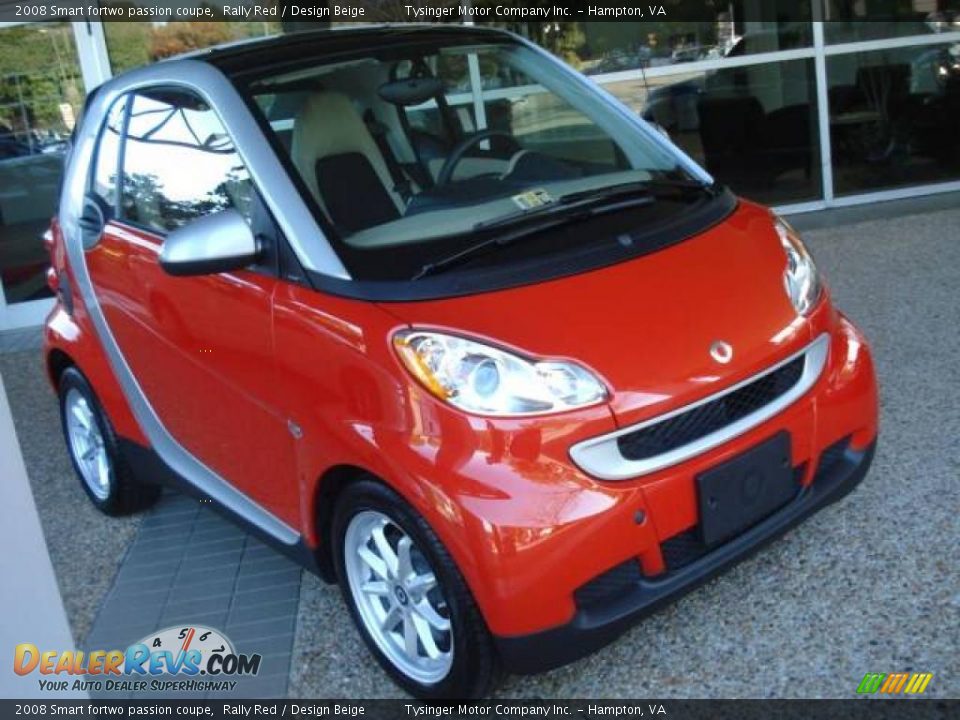 2008 Smart fortwo passion coupe Rally Red / Design Beige Photo #7
