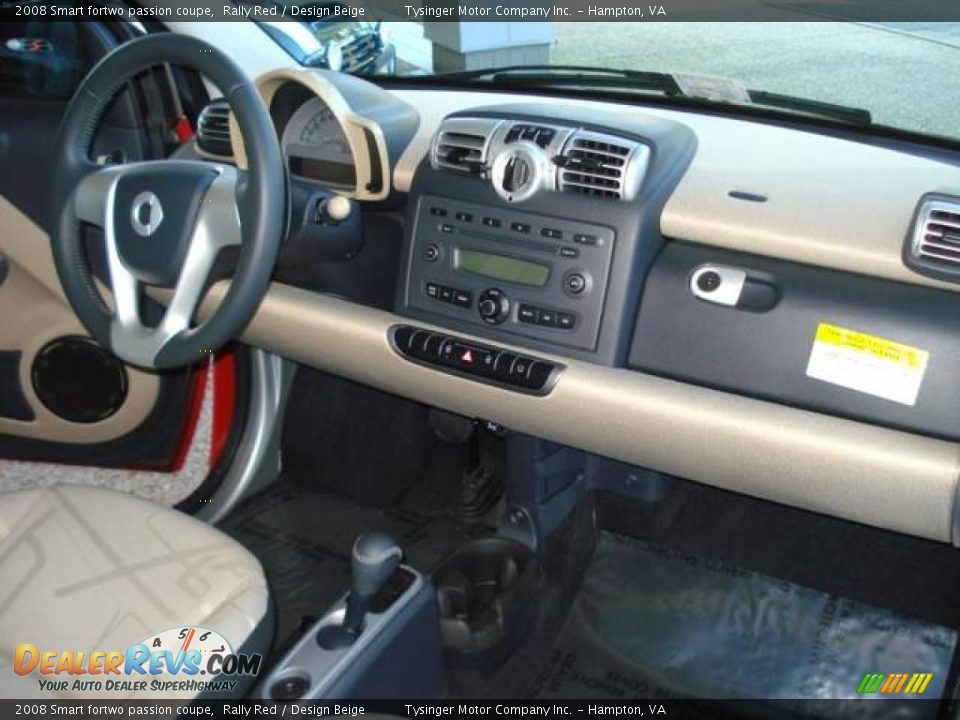 2008 Smart fortwo passion coupe Rally Red / Design Beige Photo #12