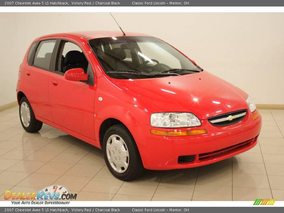 2007 Chevrolet Aveo 5 LS Hatchback Victory Red / Charcoal Black Photo #1