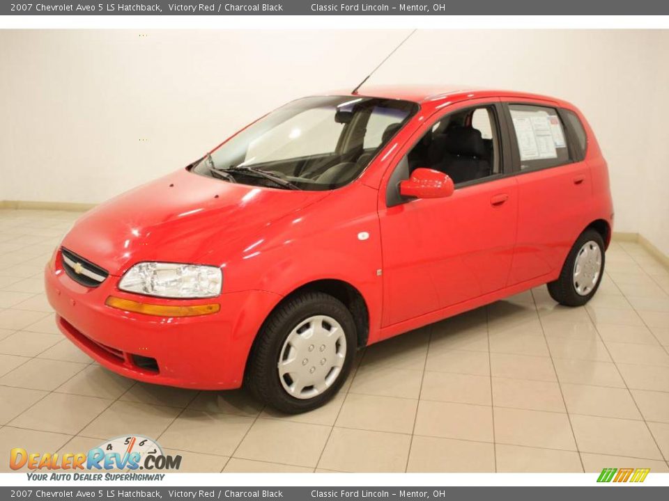 2007 Chevrolet Aveo 5 LS Hatchback Victory Red / Charcoal Black Photo #3
