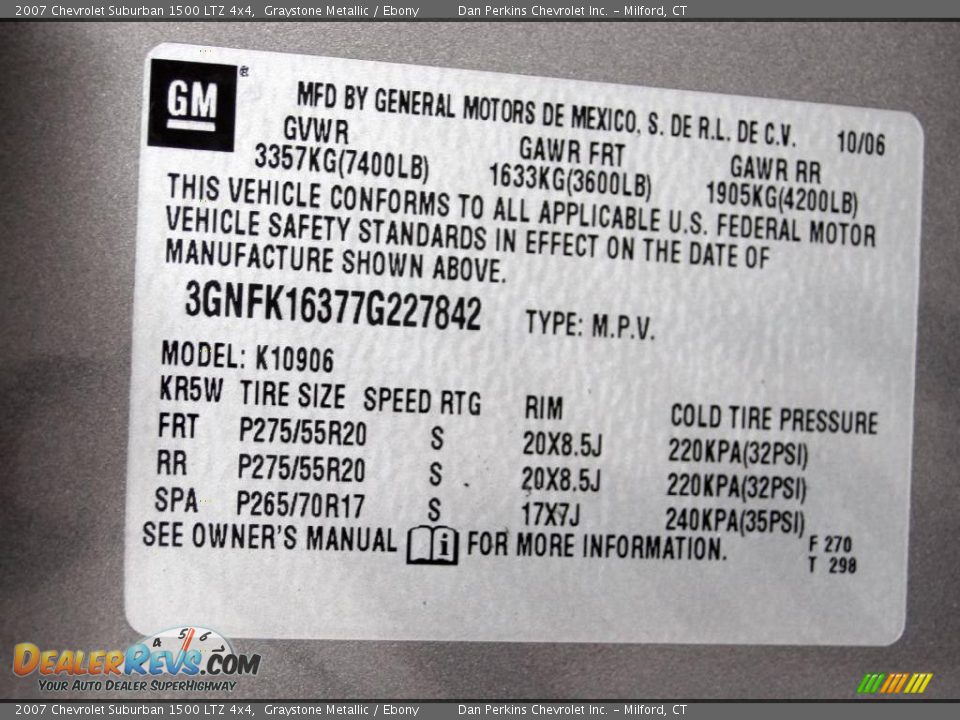 2007 Chevrolet Suburban 1500 LTZ 4x4 Graystone Metallic / Ebony Photo #15