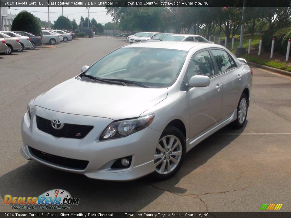 2010 Toyota Corolla S Classic Silver Metallic / Dark Charcoal Photo #3