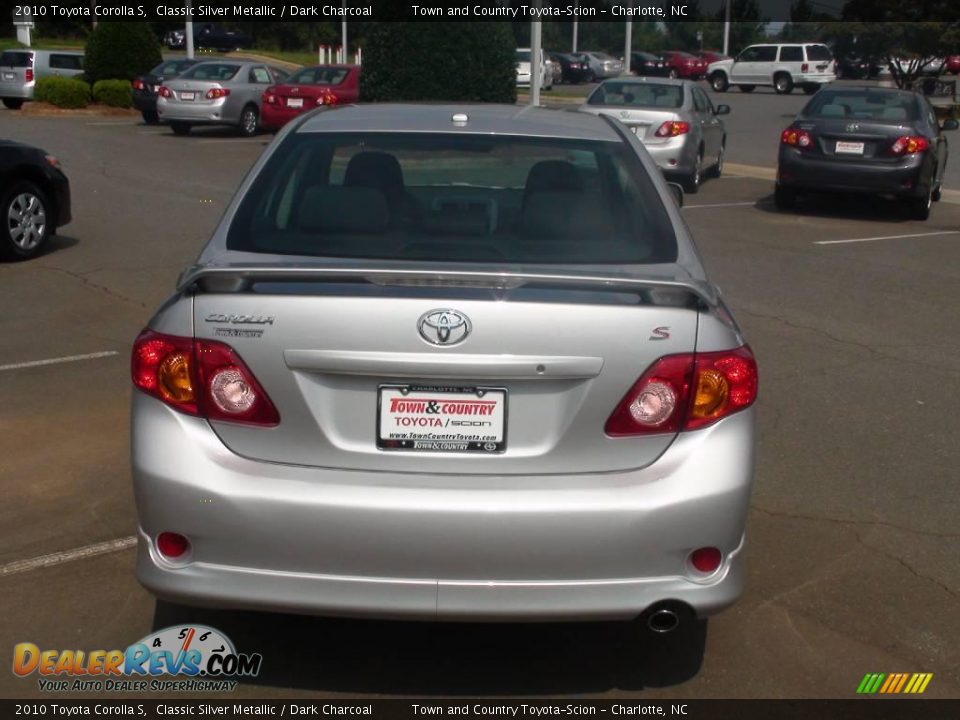 2010 Toyota Corolla S Classic Silver Metallic / Dark Charcoal Photo #4