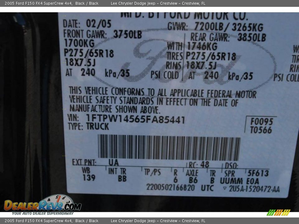 2005 Ford F150 FX4 SuperCrew 4x4 Black / Black Photo #30