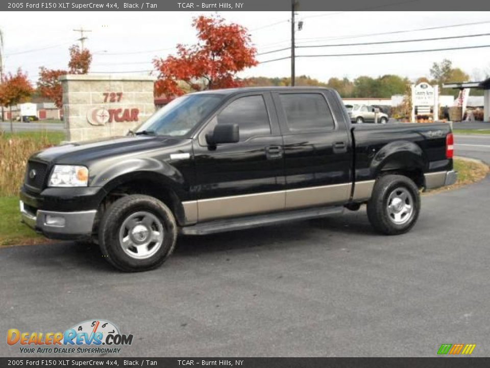 2005 Ford F150 XLT SuperCrew 4x4 Black / Tan Photo #1