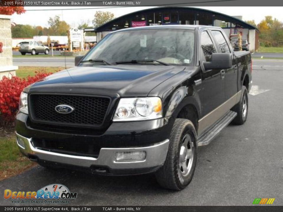 2005 Ford F150 XLT SuperCrew 4x4 Black / Tan Photo #2