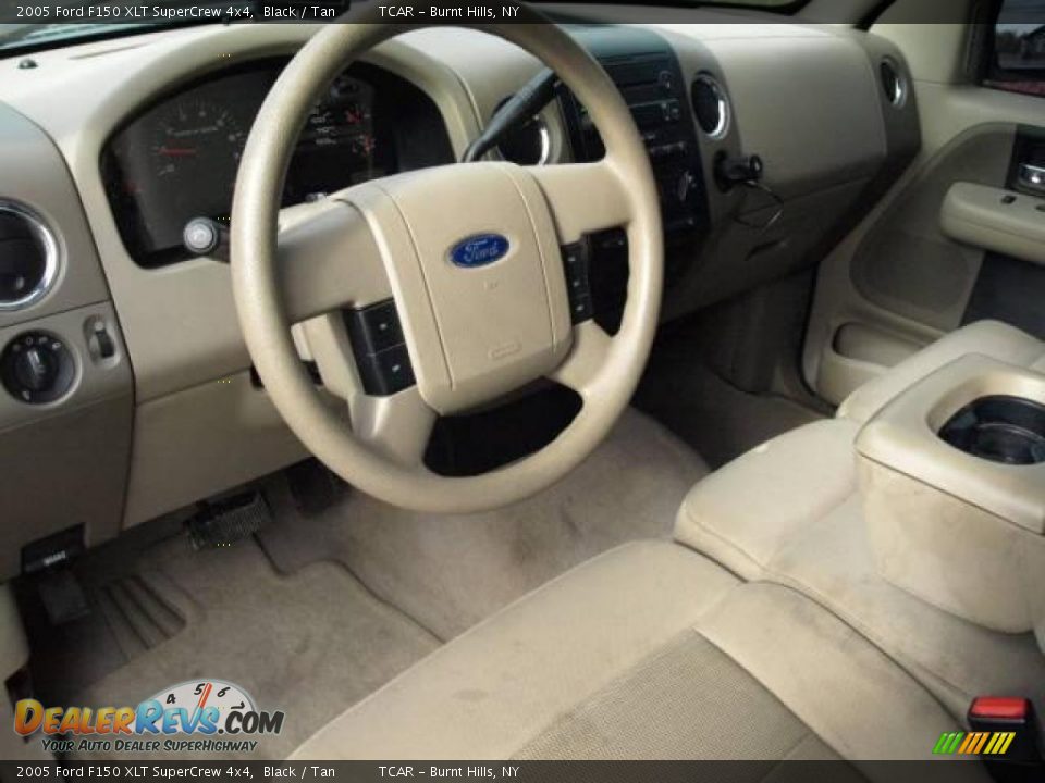 2005 Ford F150 XLT SuperCrew 4x4 Black / Tan Photo #9