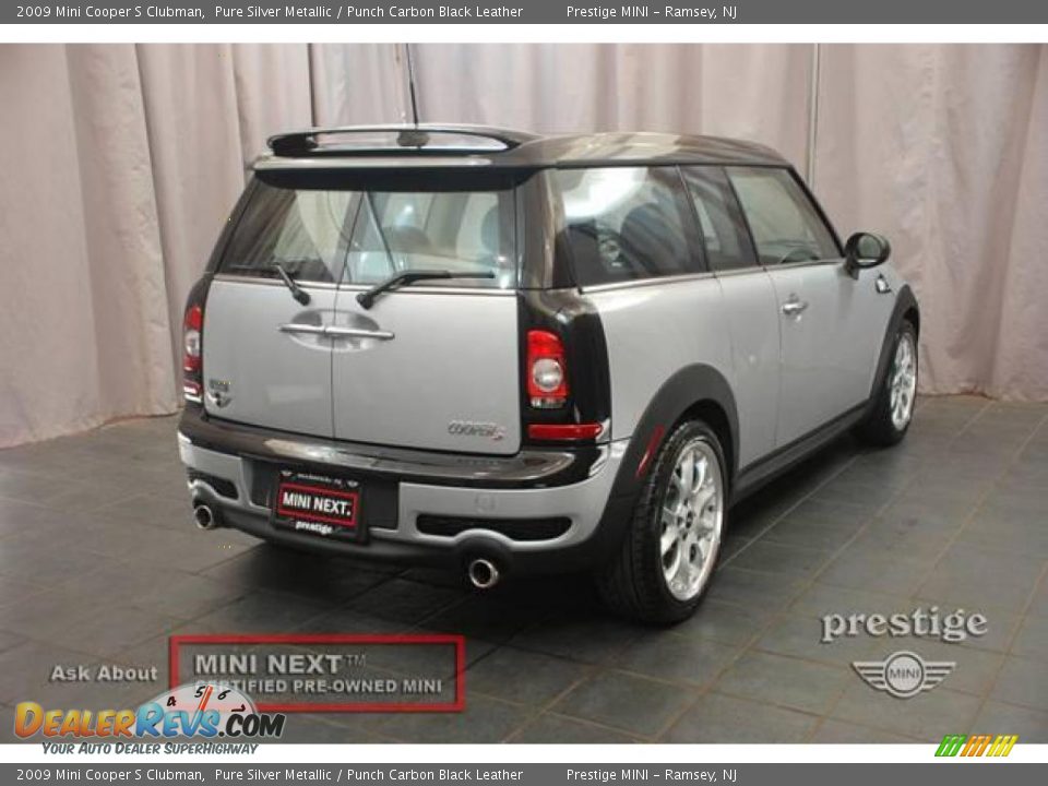 2009 Mini Cooper S Clubman Pure Silver Metallic / Punch Carbon Black Leather Photo #2