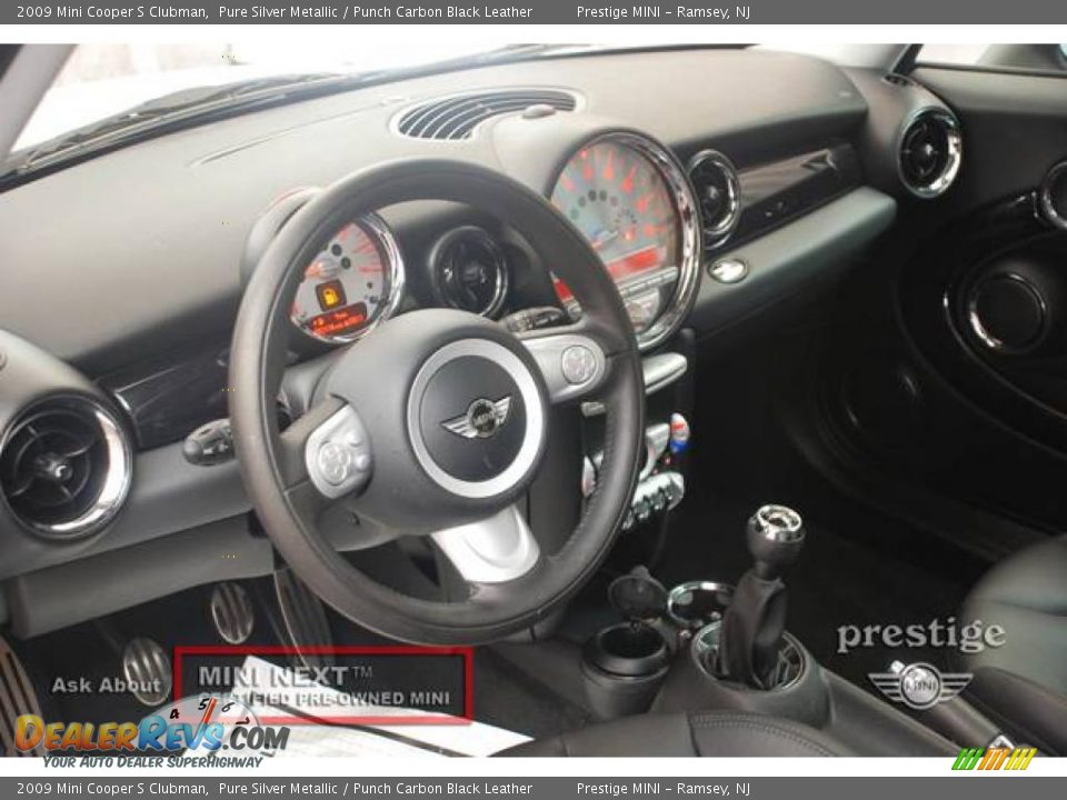 2009 Mini Cooper S Clubman Pure Silver Metallic / Punch Carbon Black Leather Photo #4