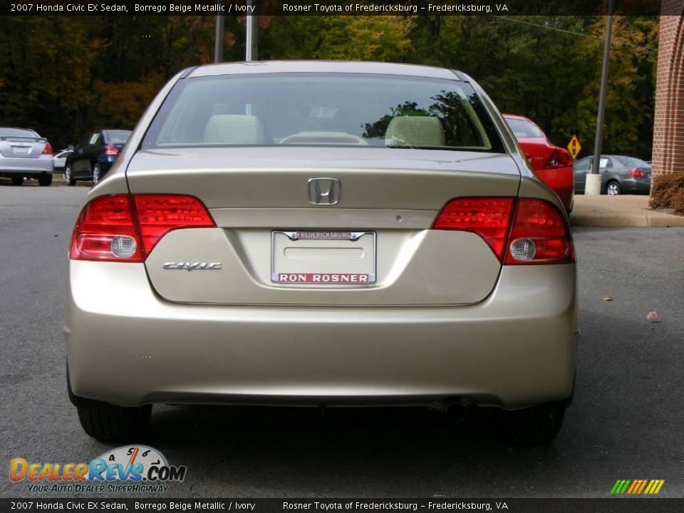 2007 Honda Civic EX Sedan Borrego Beige Metallic / Ivory Photo #18