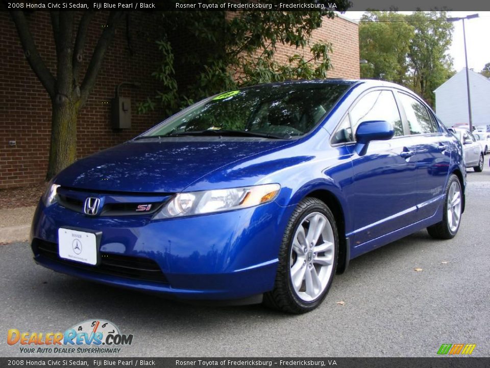 2008 Honda Civic Si Sedan Fiji Blue Pearl / Black Photo #1