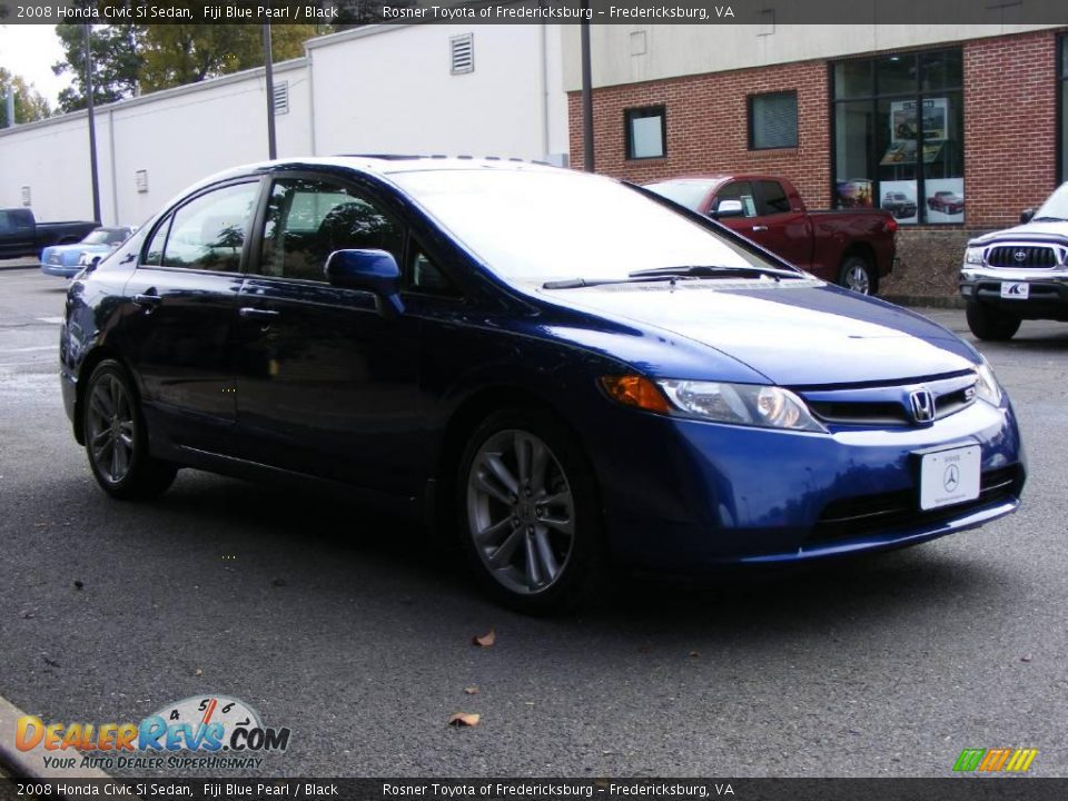 2008 Honda Civic Si Sedan Fiji Blue Pearl / Black Photo #2