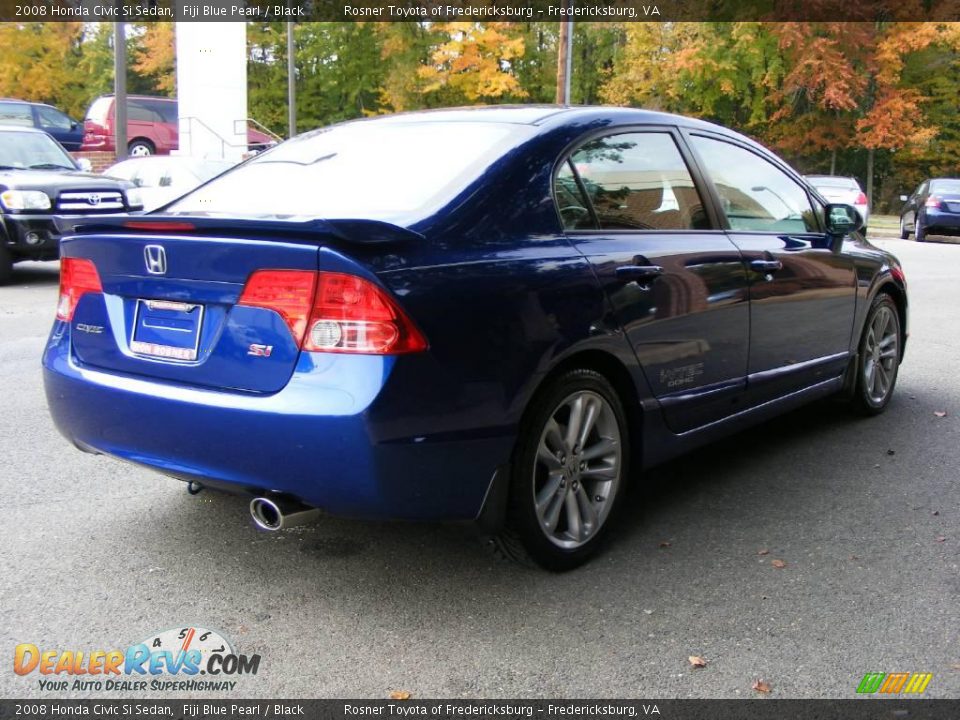 2008 Honda Civic Si Sedan Fiji Blue Pearl / Black Photo #3