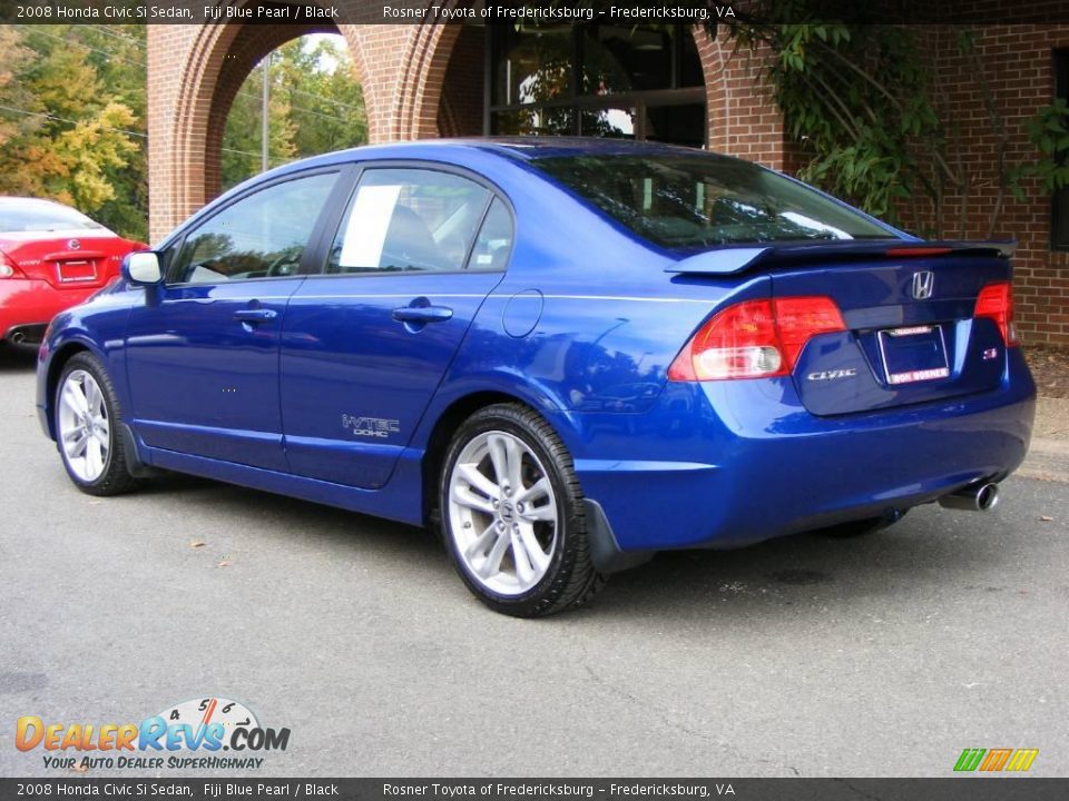 2008 Honda Civic Si Sedan Fiji Blue Pearl / Black Photo #4