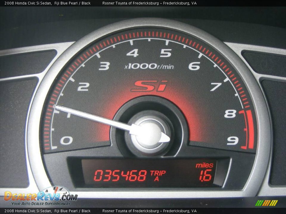 2008 Honda Civic Si Sedan Fiji Blue Pearl / Black Photo #9