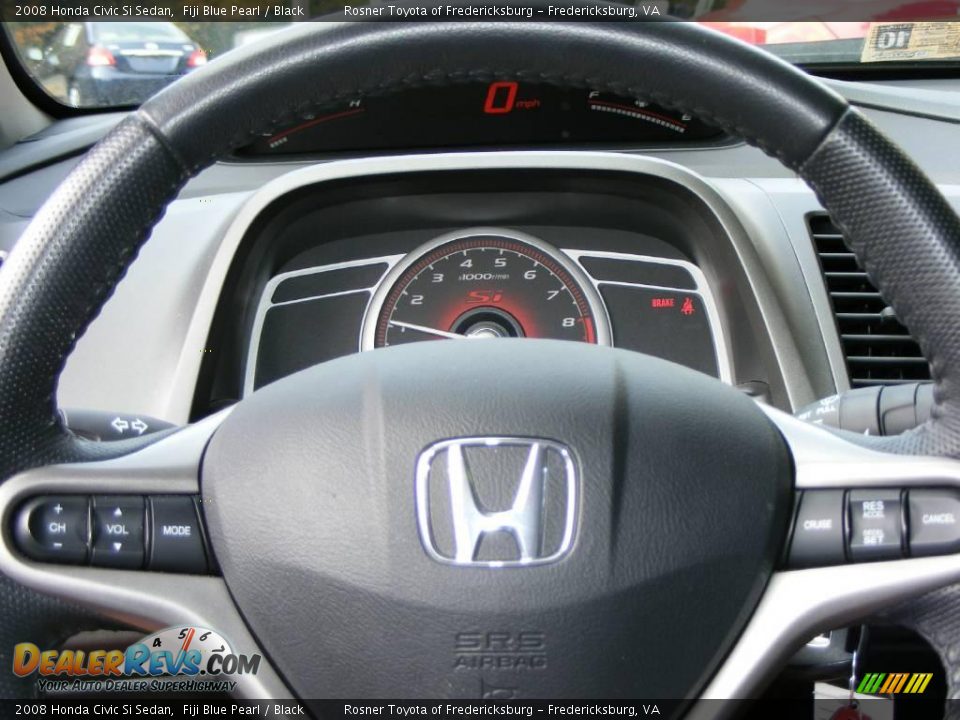 2008 Honda Civic Si Sedan Fiji Blue Pearl / Black Photo #10